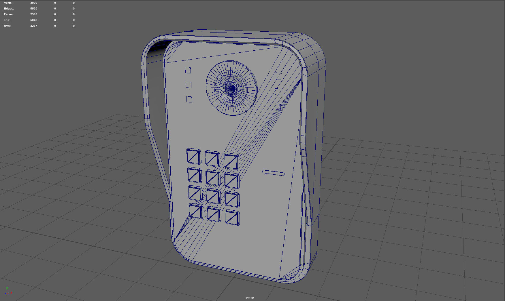 RFID Door Intercom with cam Low-poly 3D model_6