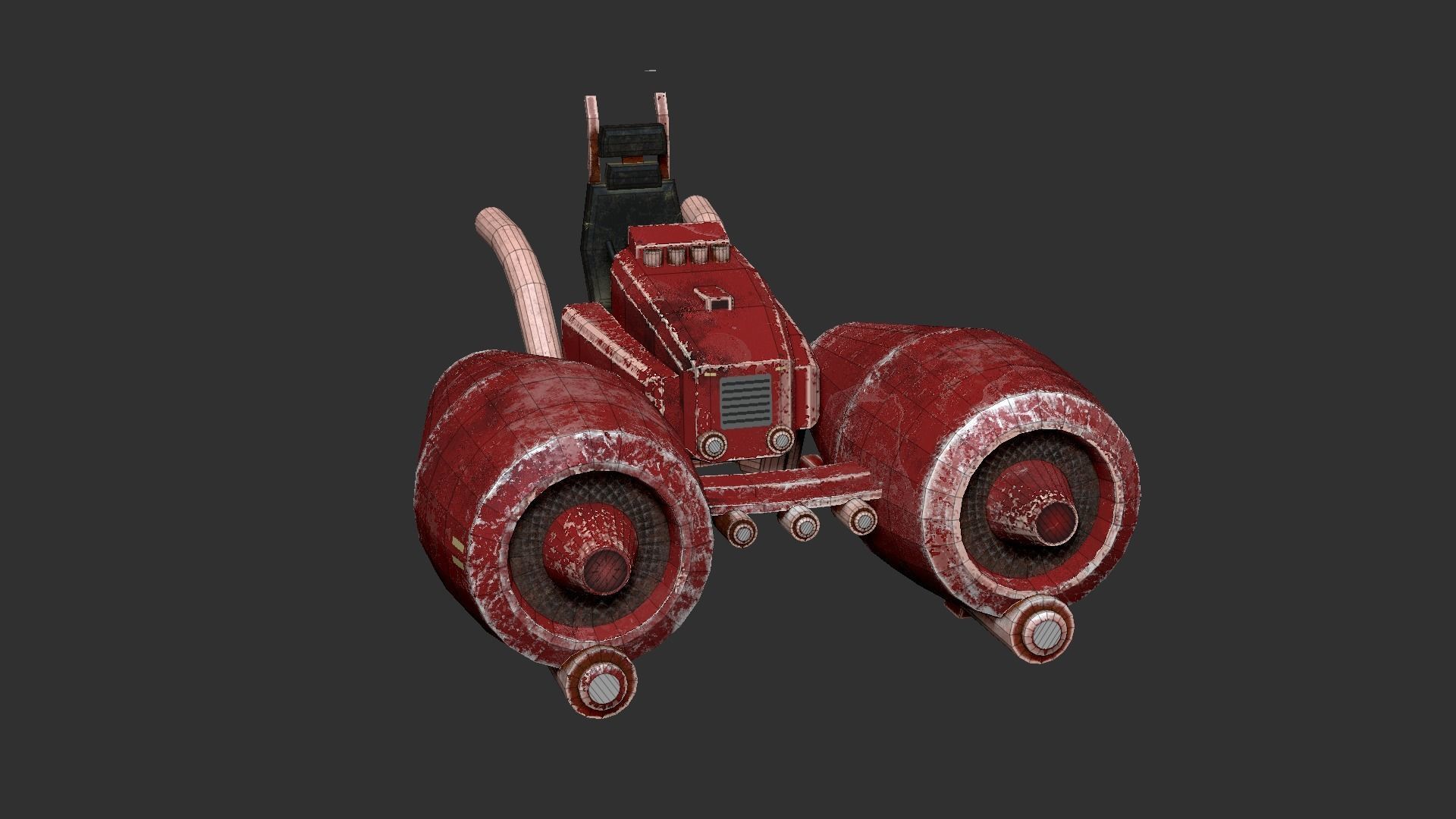 Aircraft Spaceship 01 - Futuristic Flying Vehicle Spacecraft Low-poly 3D model_12