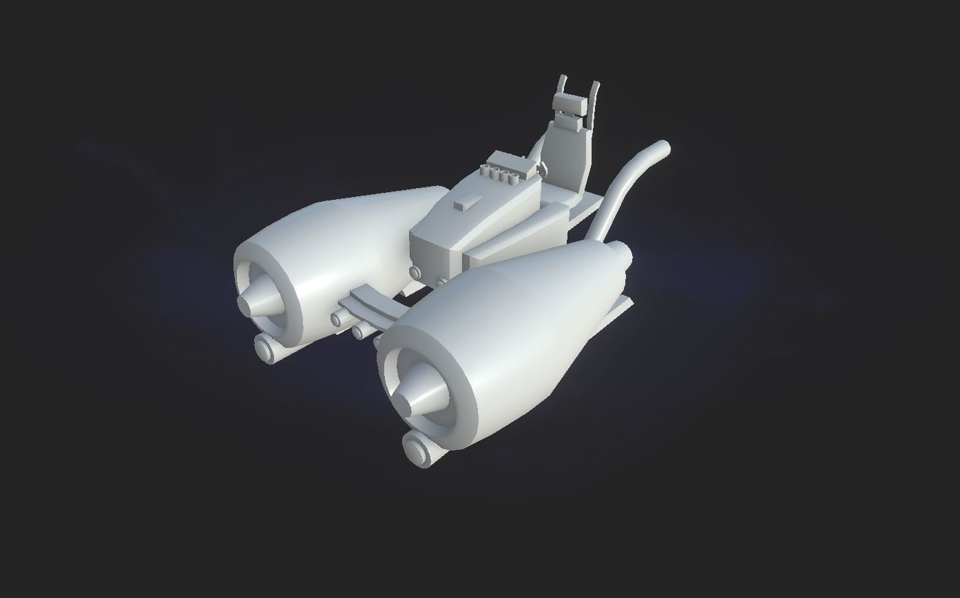 Aircraft Spaceship 01 - Futuristic Flying Vehicle Spacecraft Low-poly 3D model_8