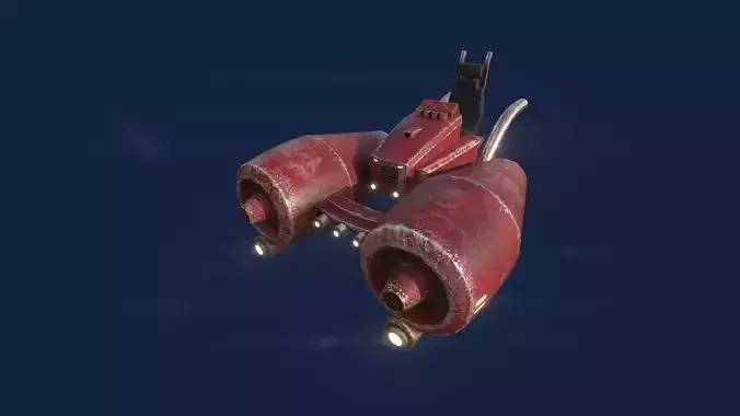 Aircraft Spaceship 01 - Futuristic Flying Vehicle Spacecraft Low-poly 3D model