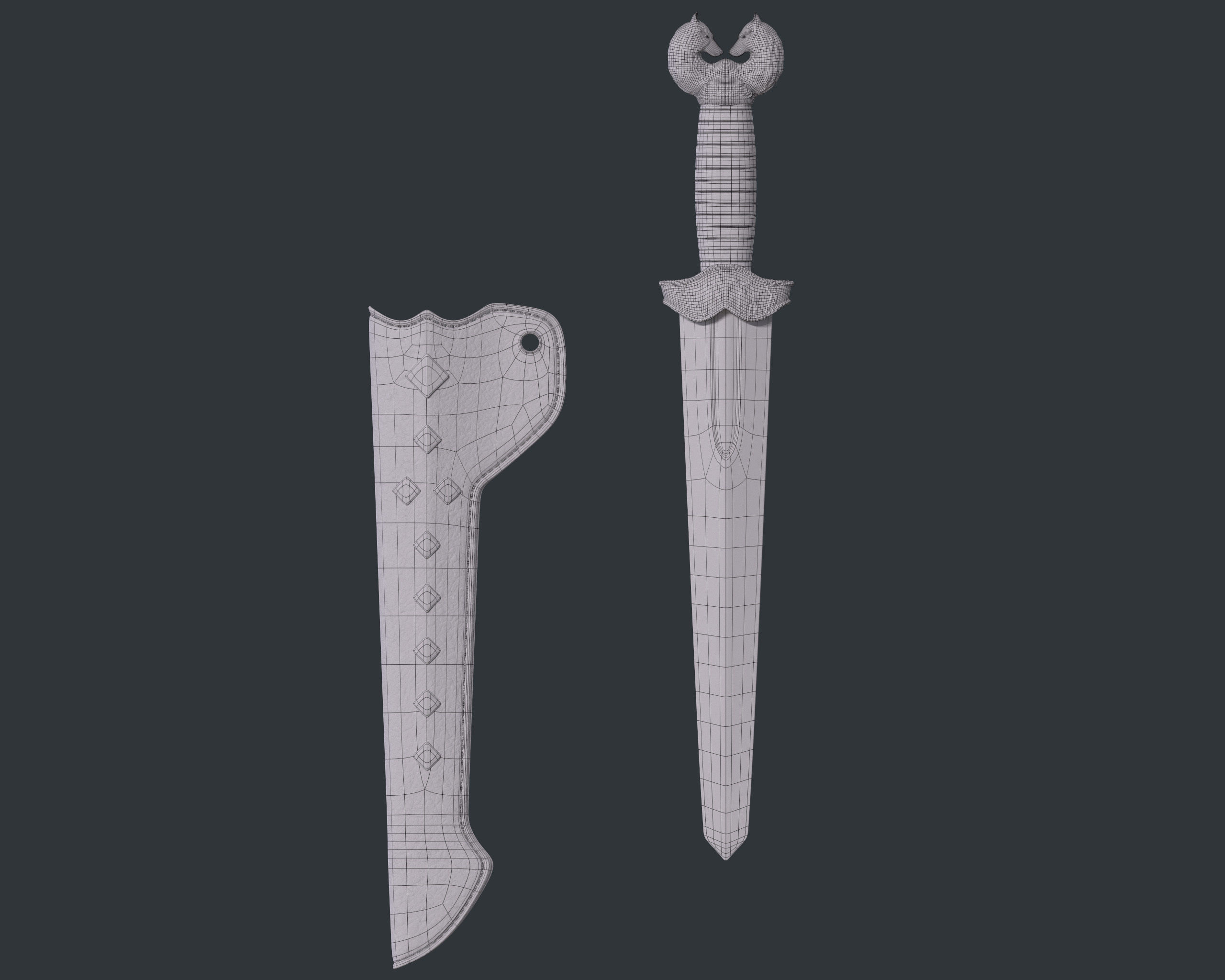 SubD Scythian Sword - 01 3D model_4