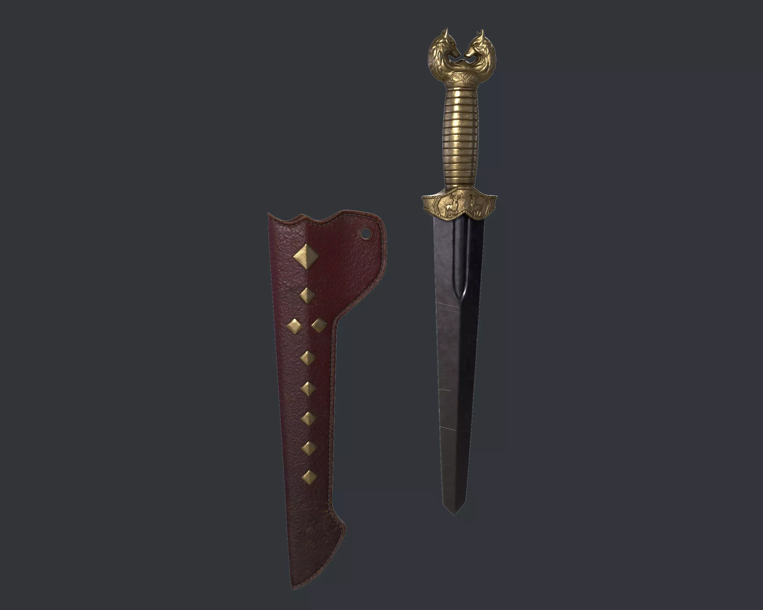 SubD Scythian Sword - 01 3D model_0