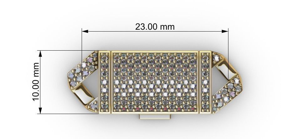 10 MM CUBAN LINK CHAIN 2 ROWS DIAMOND BRACELET OR NECKLACE 3D print model_8