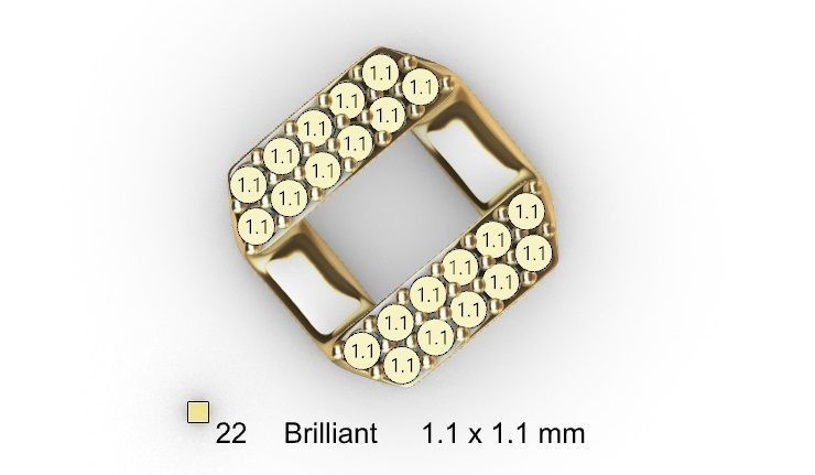 10 MM CUBAN LINK CHAIN 2 ROWS DIAMOND BRACELET OR NECKLACE 3D print model_9