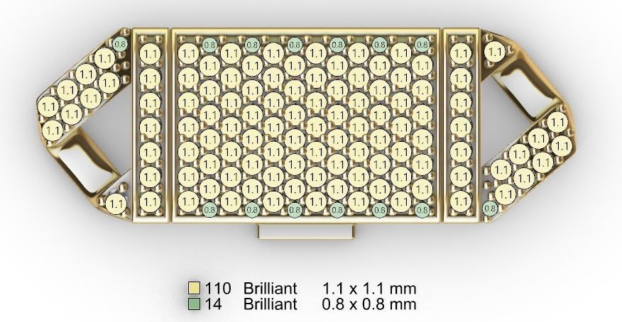 10 MM CUBAN LINK CHAIN 2 ROWS DIAMOND BRACELET OR NECKLACE 3D print model_10