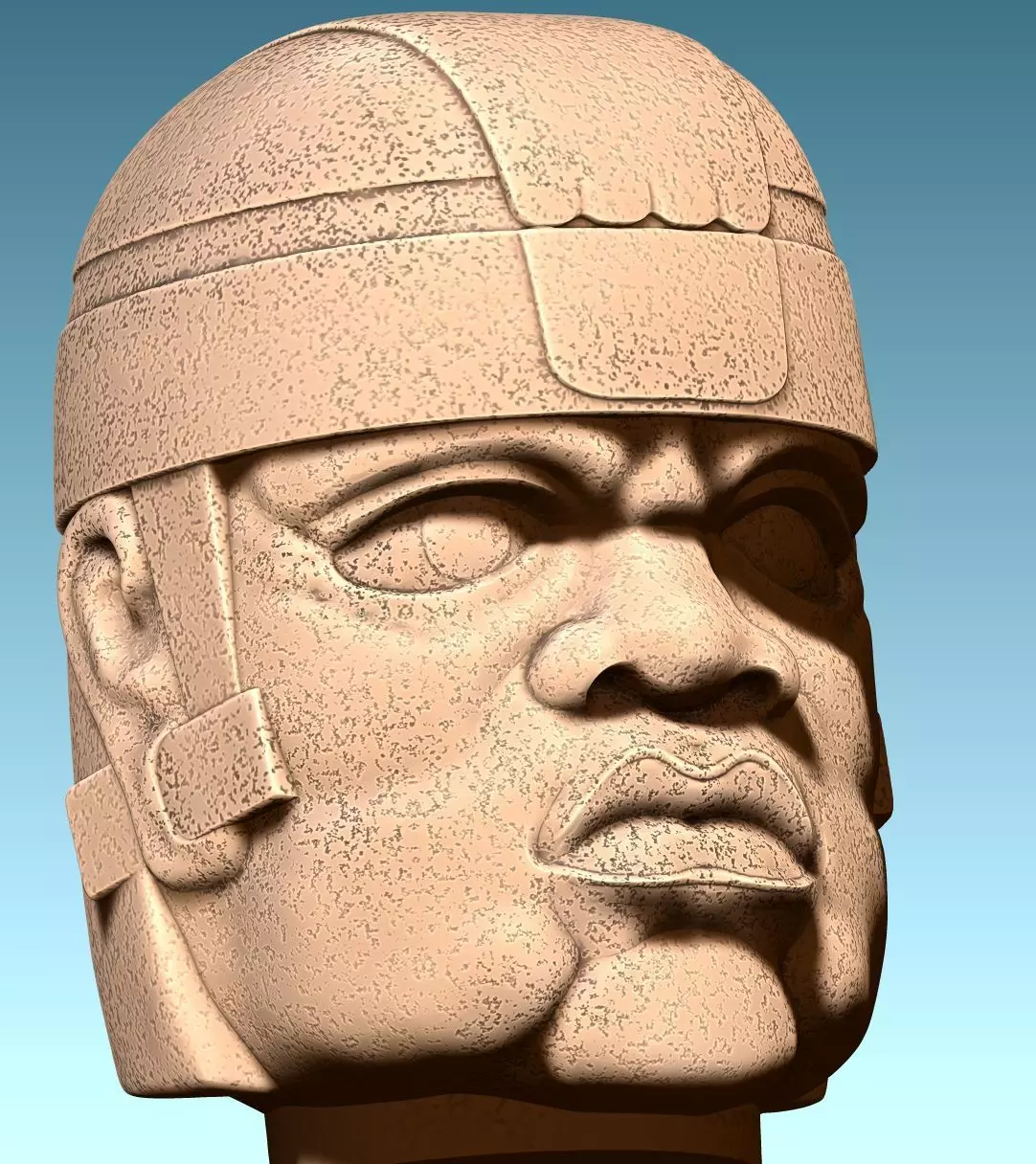 Olmeca Colossal Head CNC ARTCAM ASPIRE 3D print model