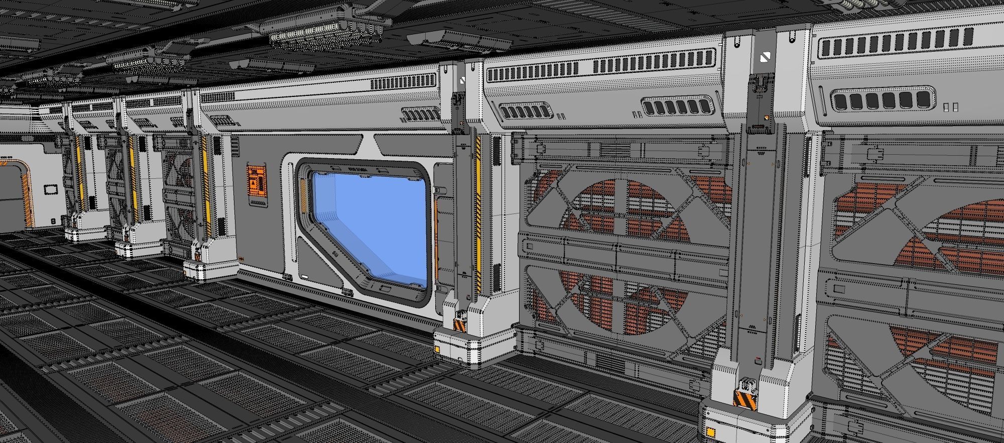 sci fi corridor 3D model_23