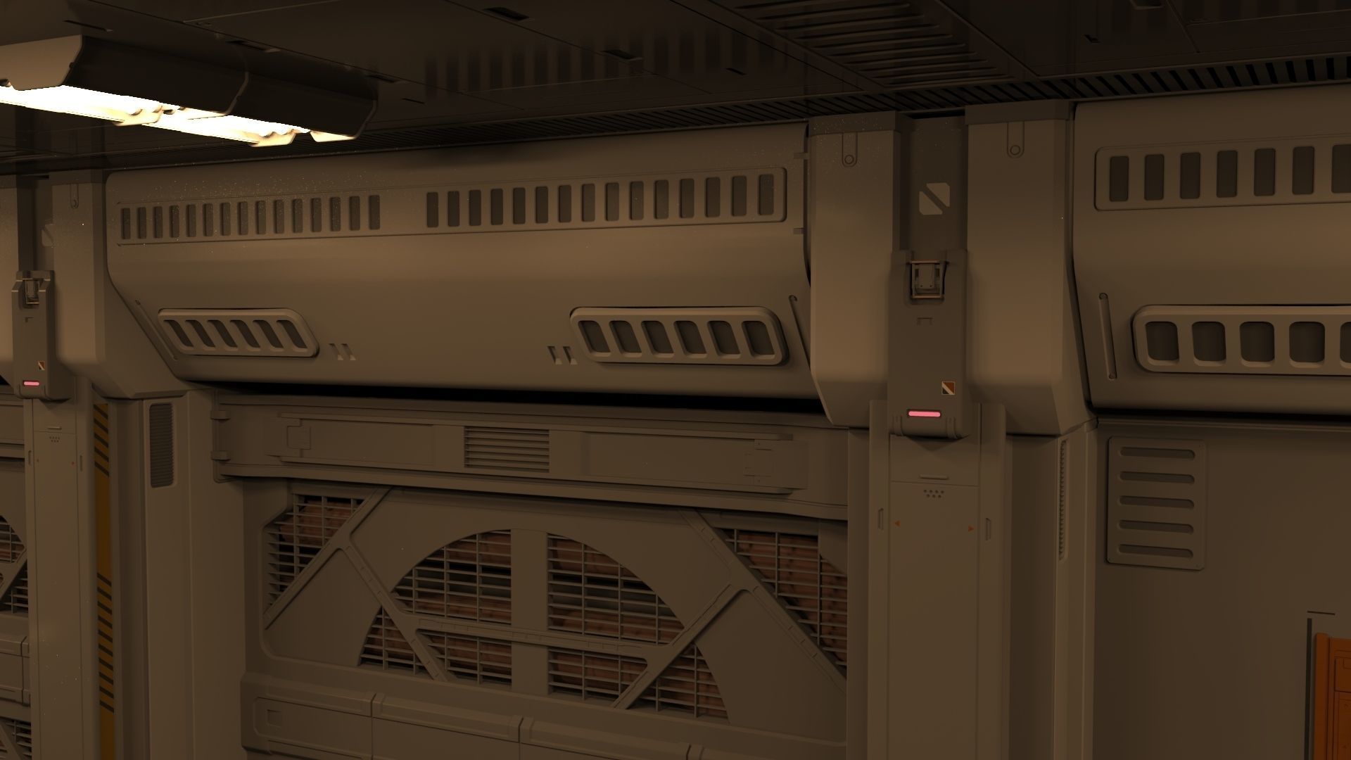 sci fi corridor 3D model_14