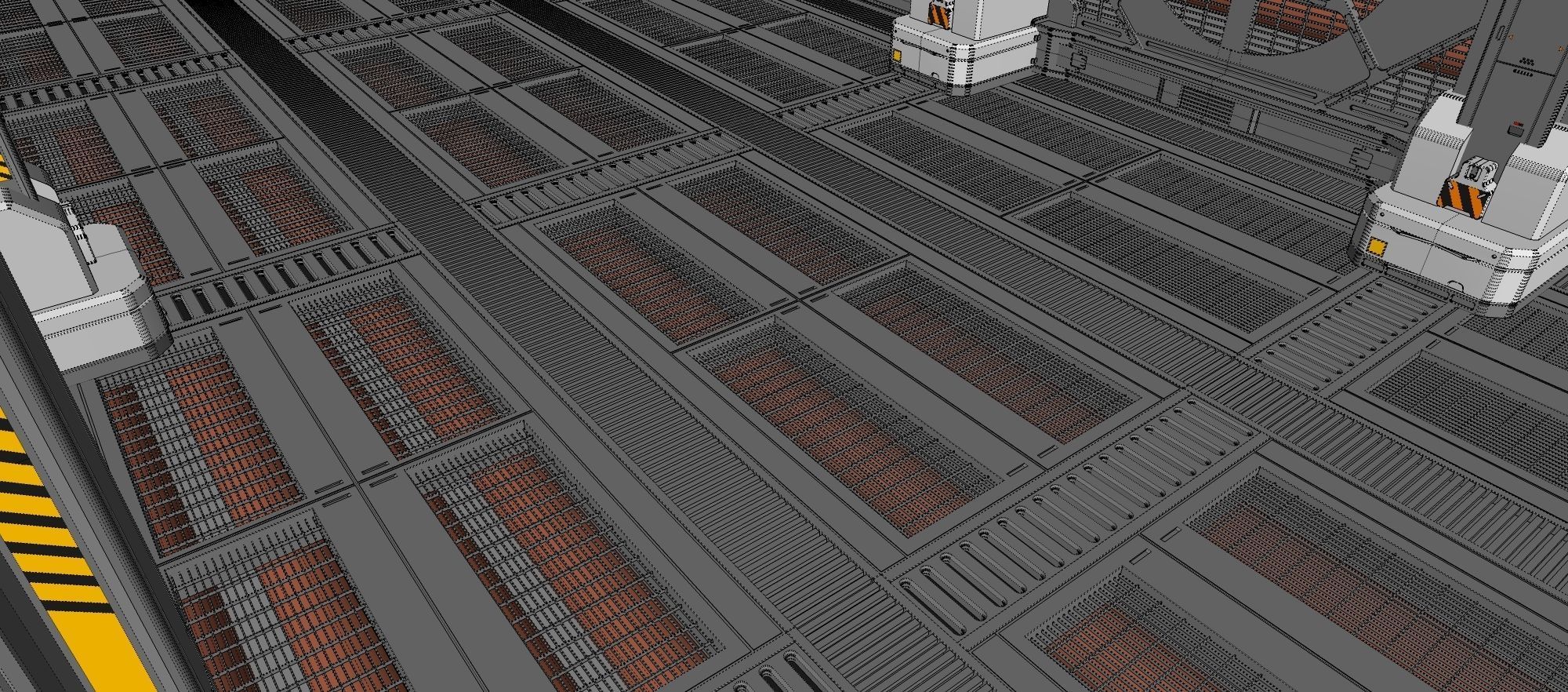 sci fi corridor 3D model_19