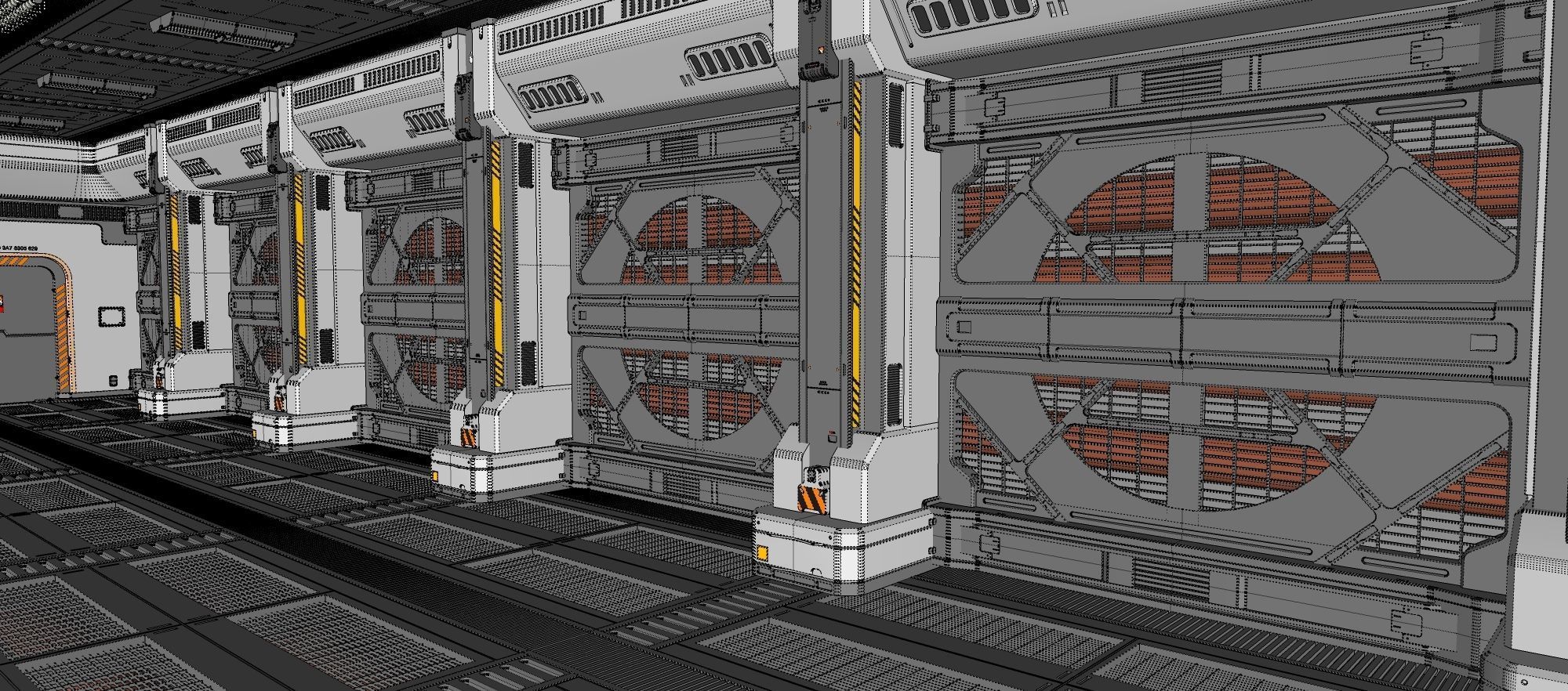 sci fi corridor 3D model_18