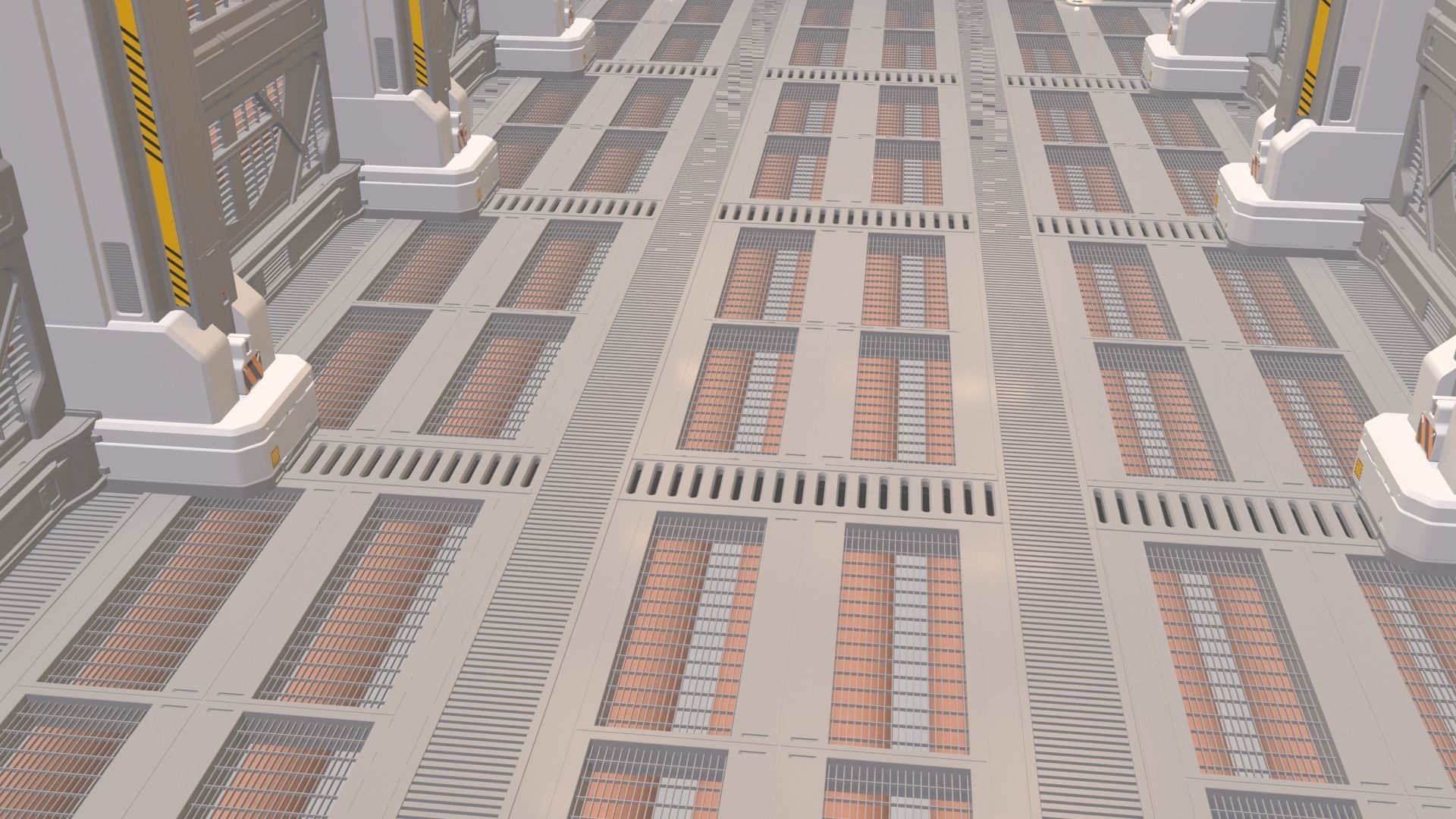sci fi corridor 3D model_11