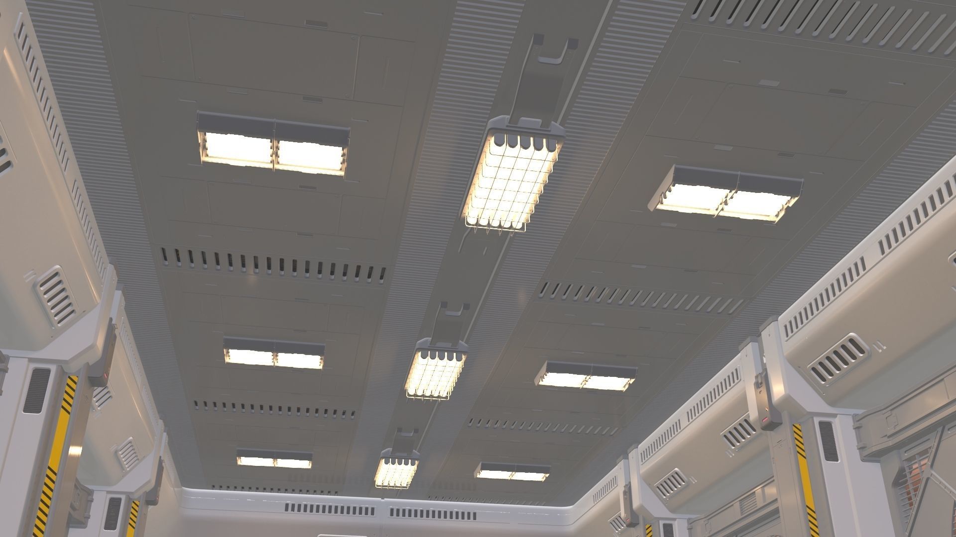 sci fi corridor 3D model_13