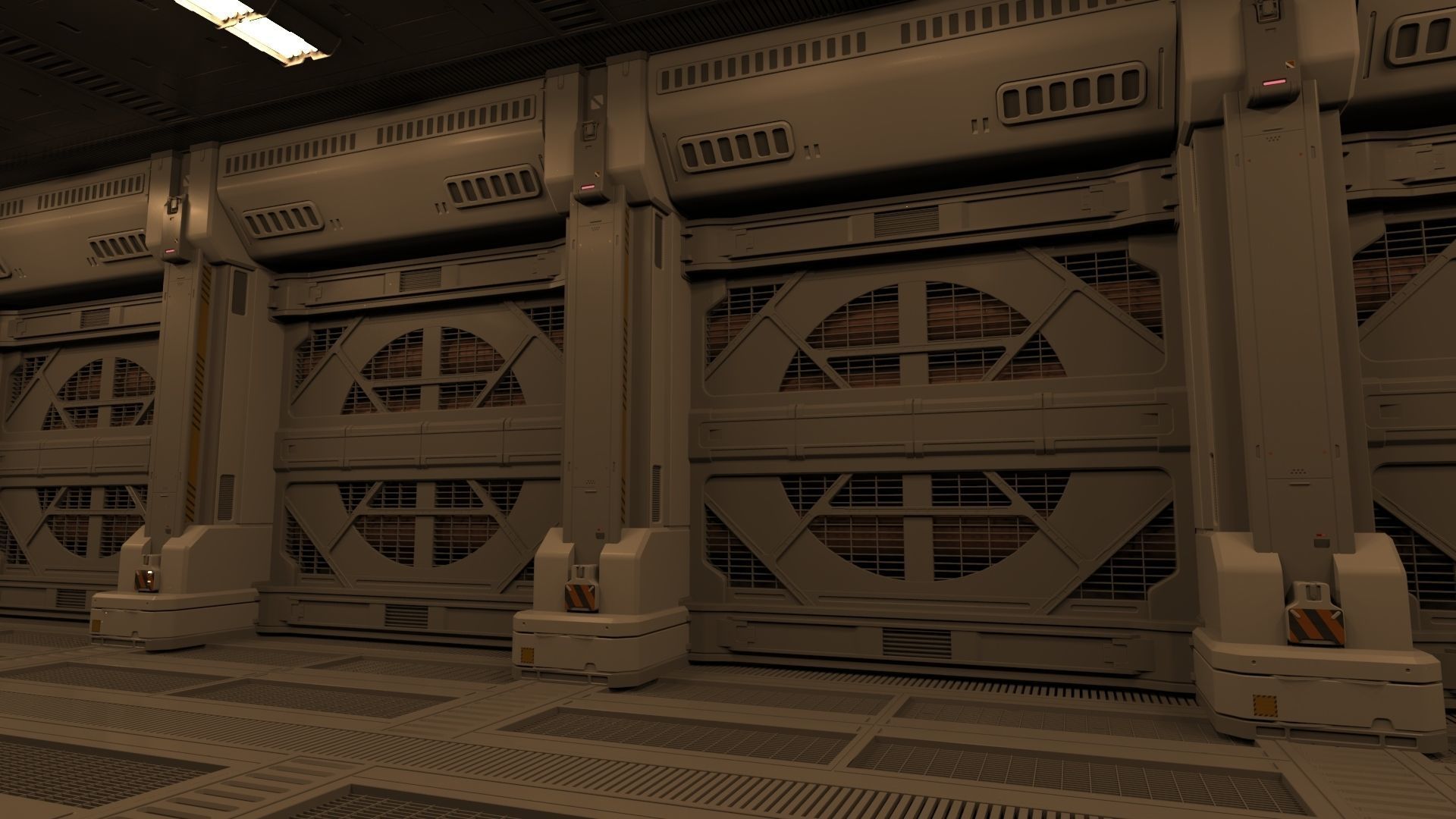 sci fi corridor 3D model_3