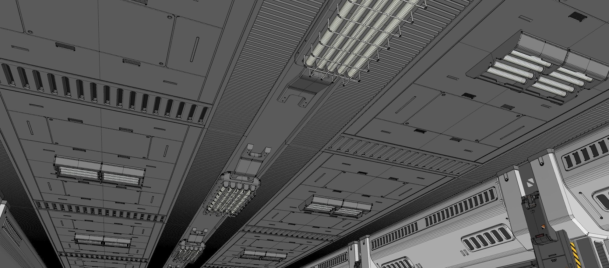 sci fi corridor 3D model_20