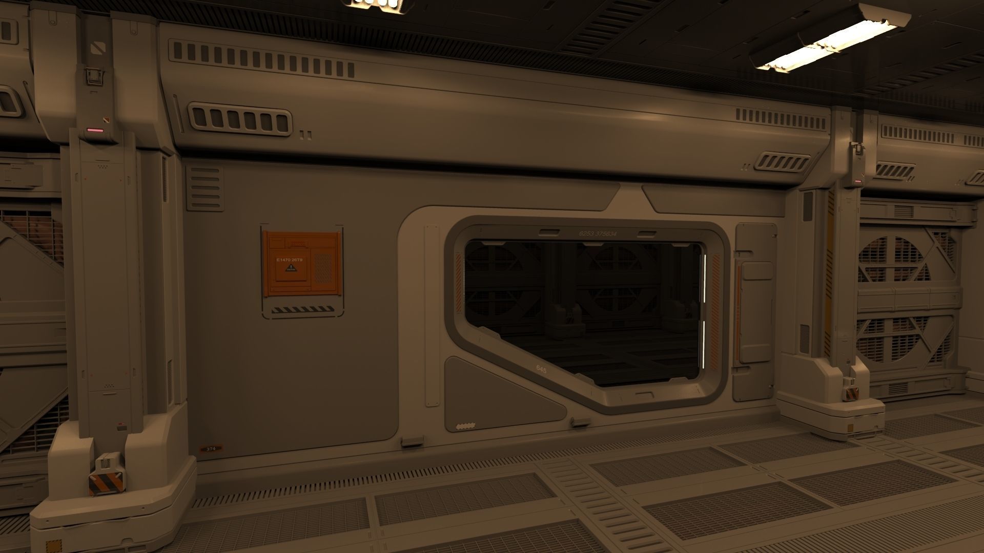 sci fi corridor 3D model_5