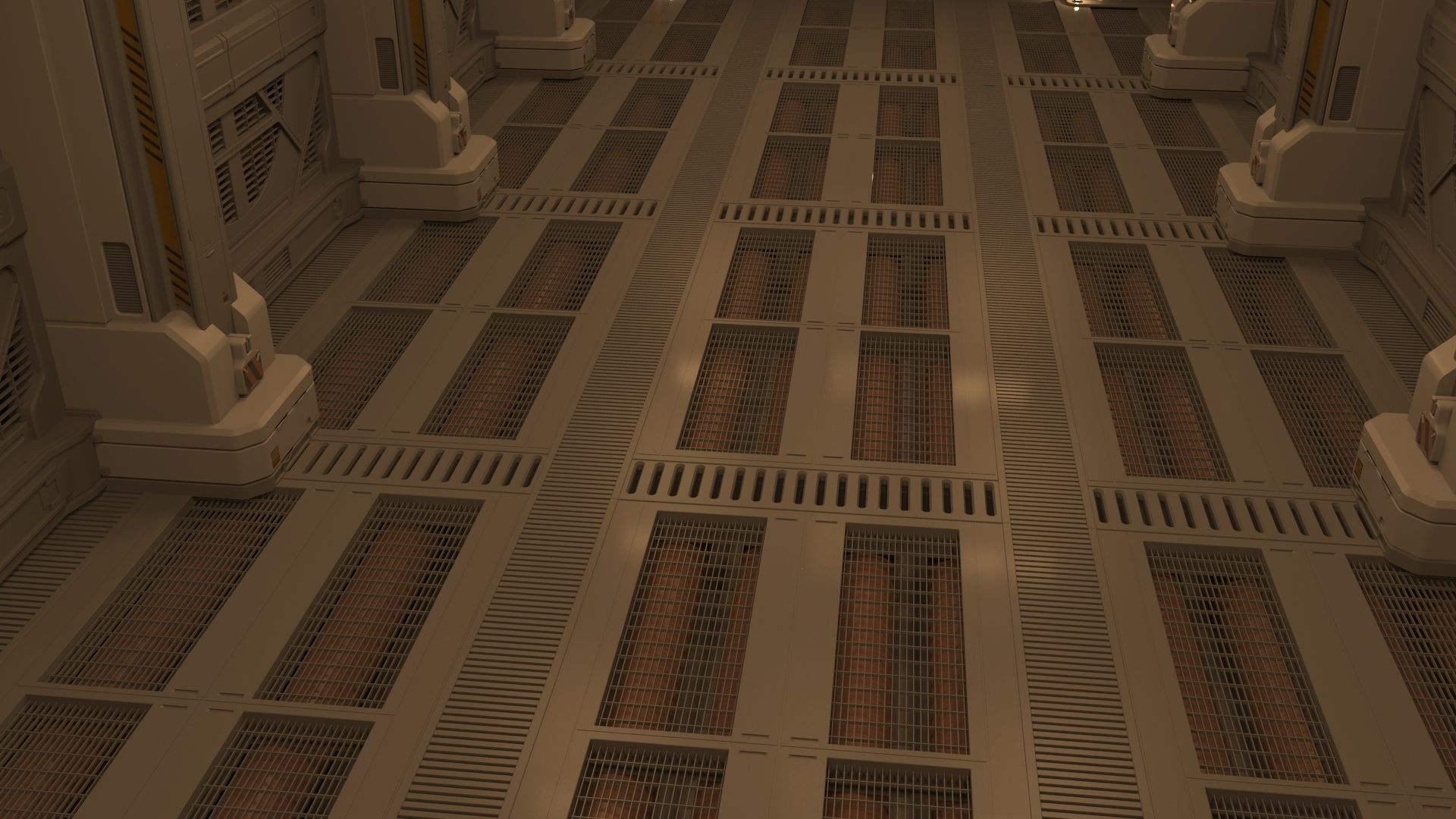 sci fi corridor 3D model_10