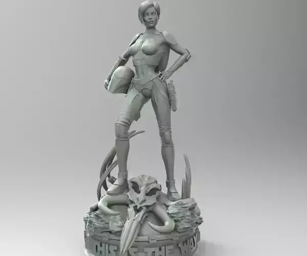 Star Wars Mandalorian Pin Up Girl 3D print model