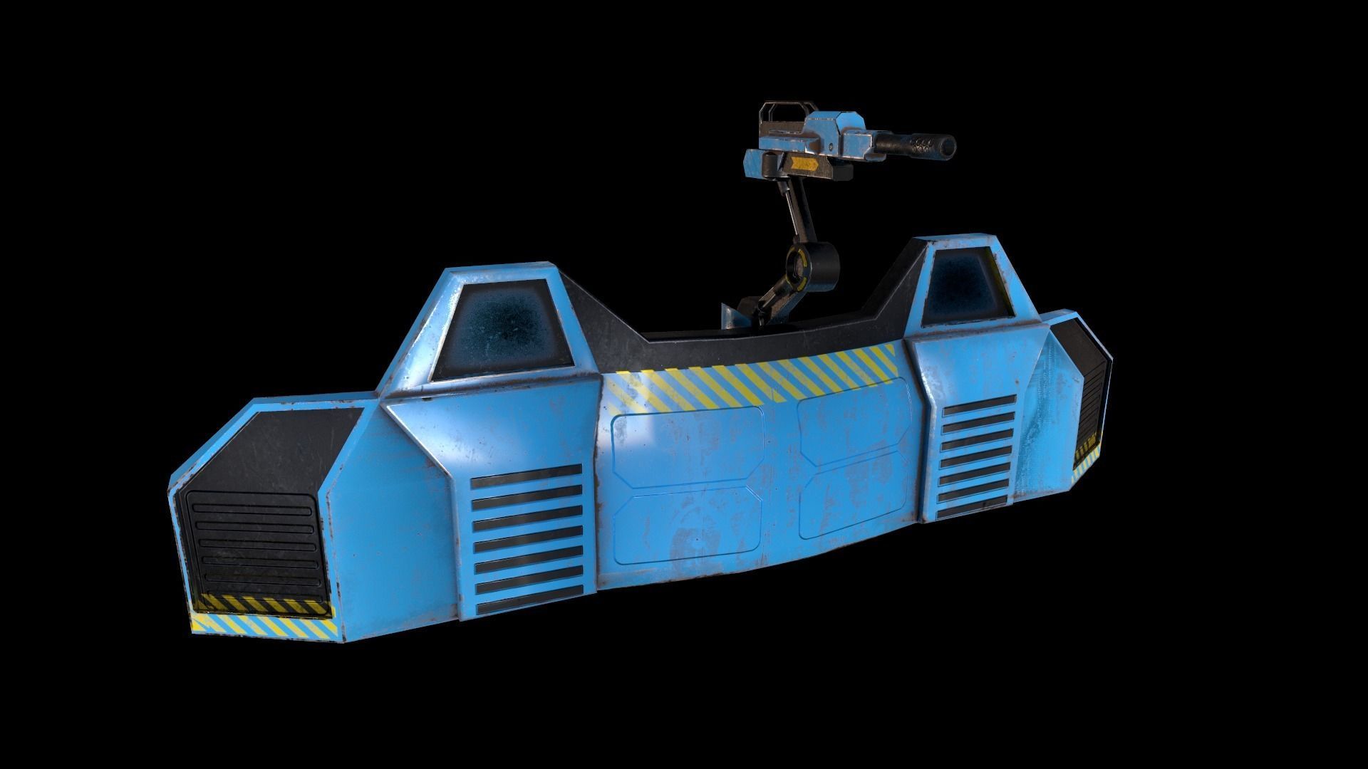 Scifi Barrier Low-poly 3D model_1