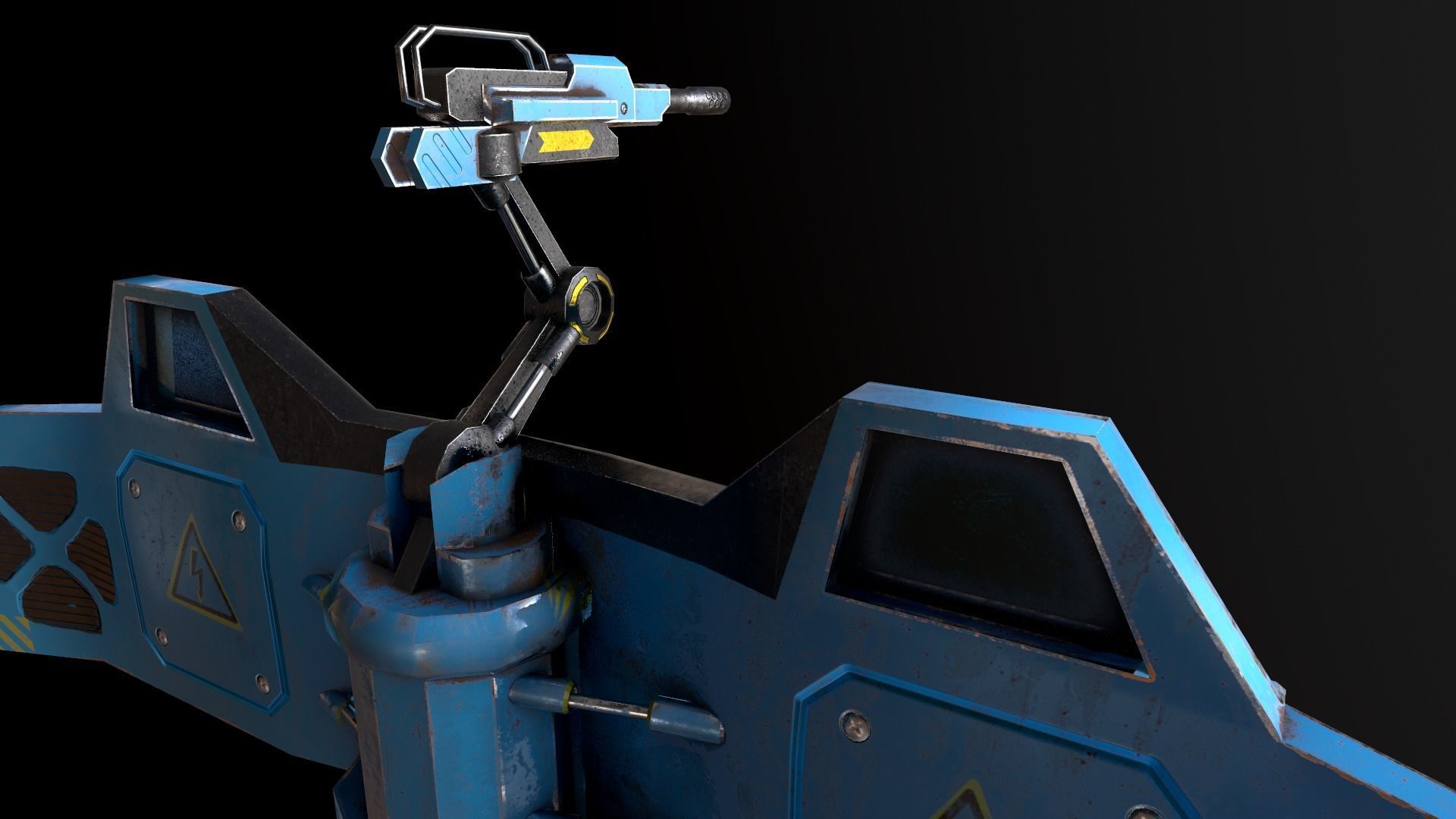 Scifi Barrier Low-poly 3D model_8