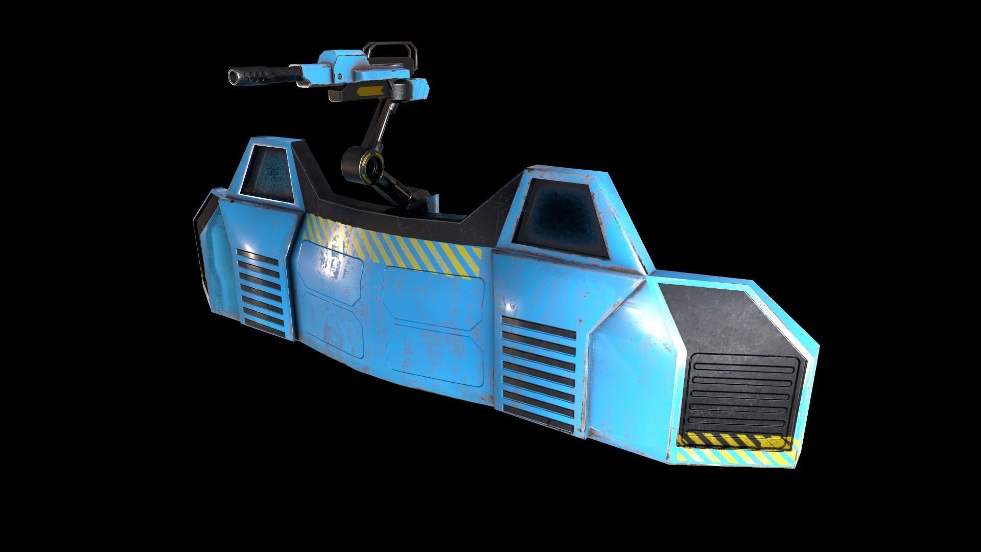 Scifi Barrier Low-poly 3D model_2