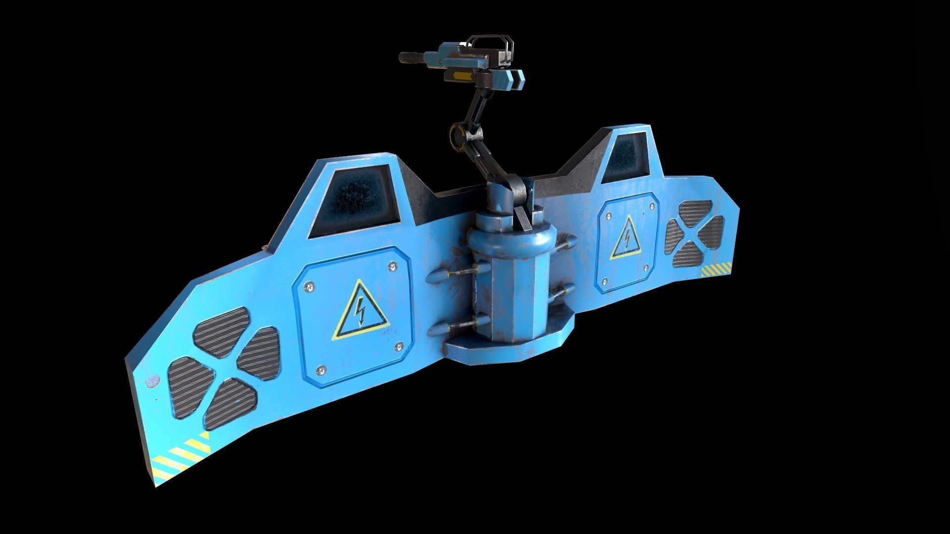 Scifi Barrier Low-poly 3D model_3