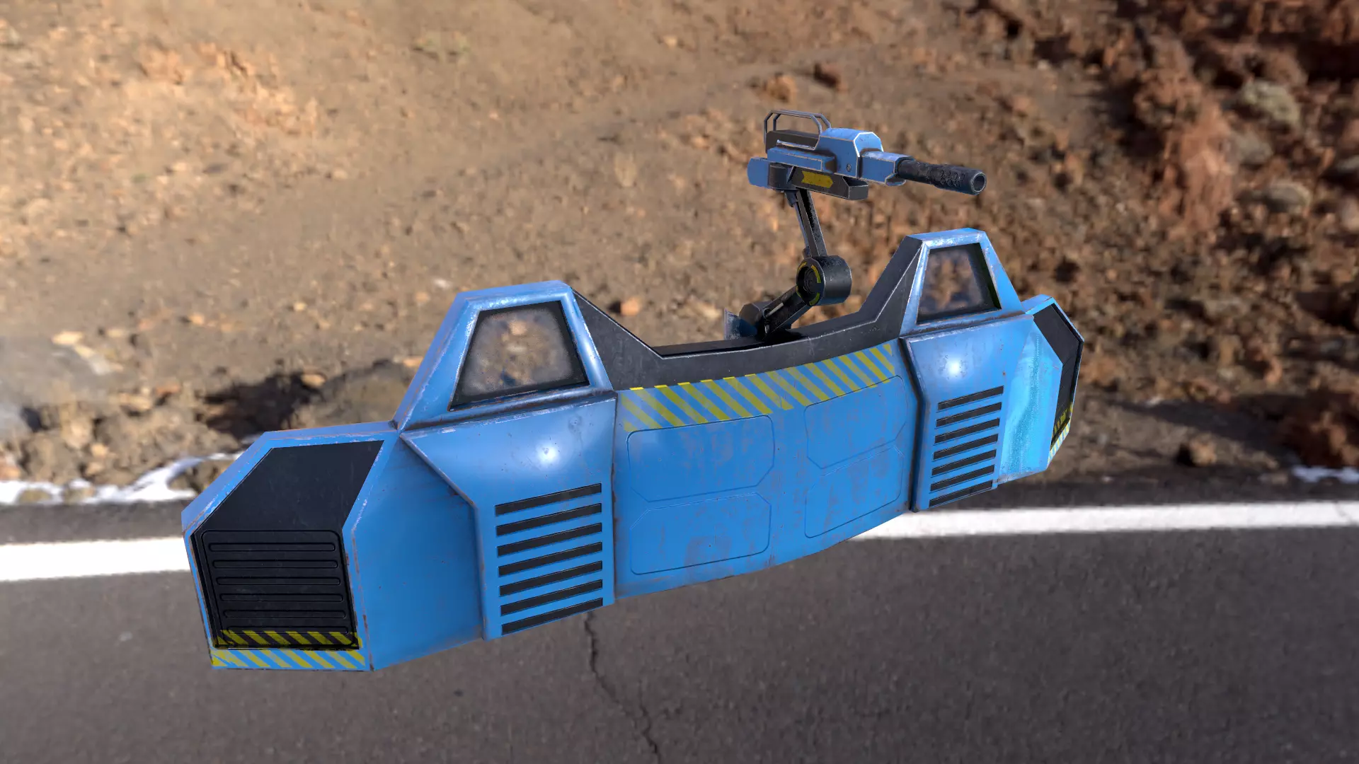 Scifi Barrier Low-poly 3D model_0