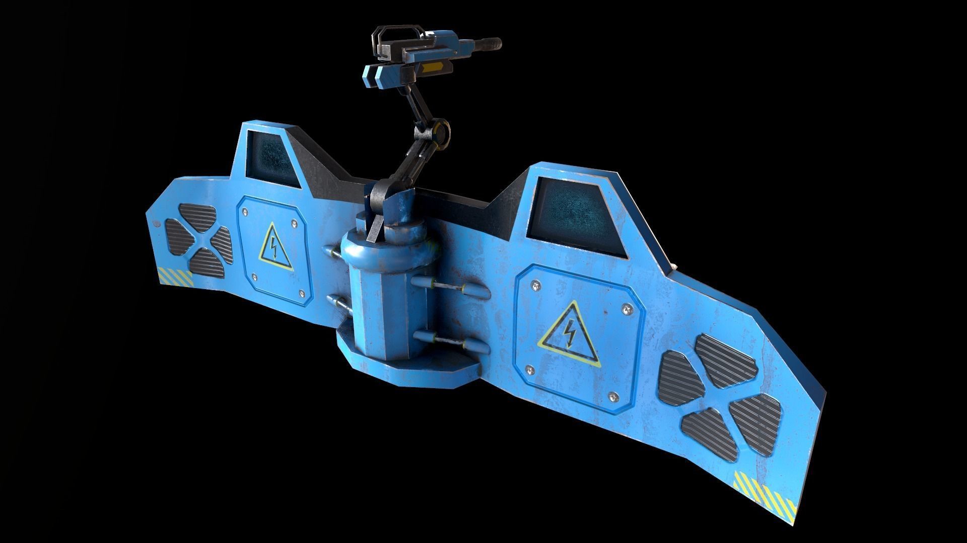 Scifi Barrier Low-poly 3D model_4
