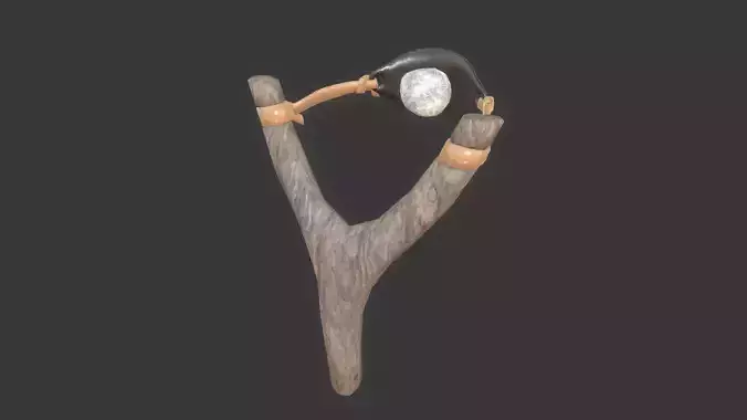 Slingshot wooden stick with moon