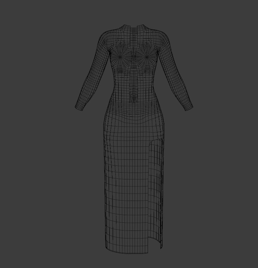 Mermaid Dress 3D model_14