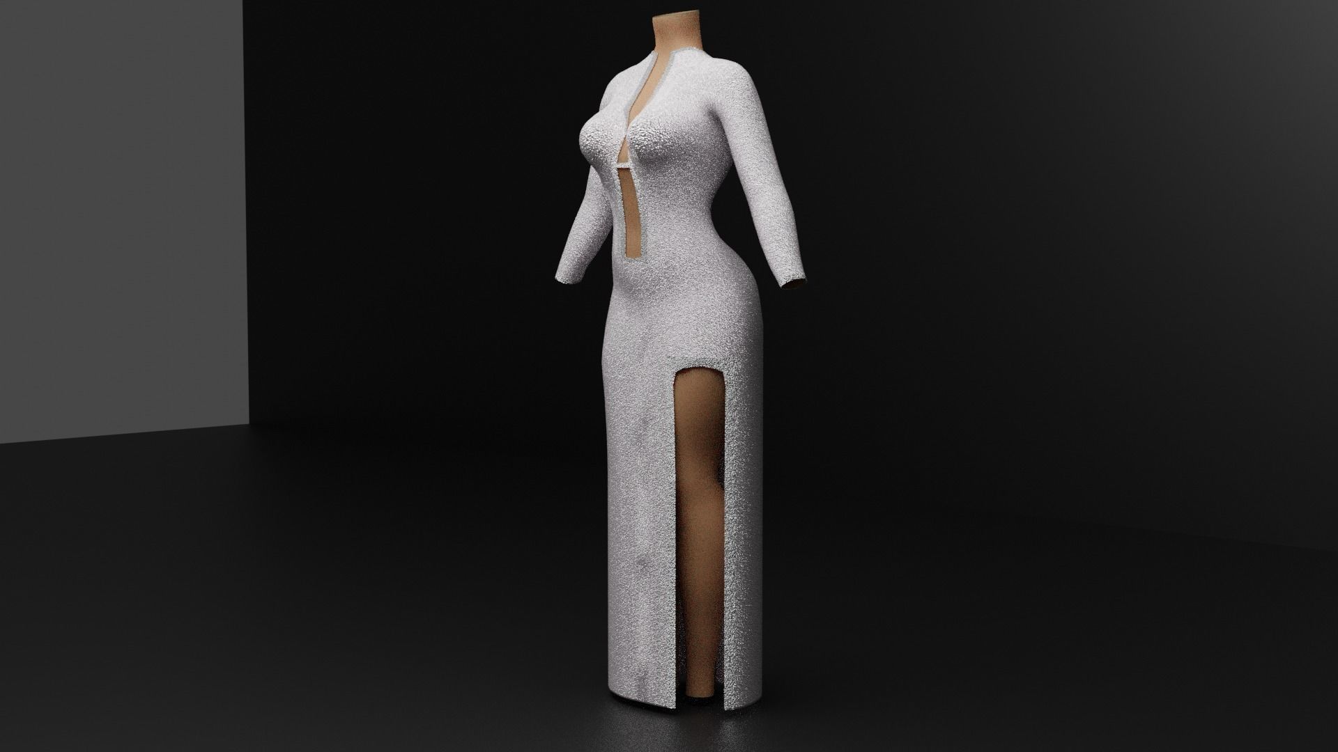 Mermaid Dress 3D model_12