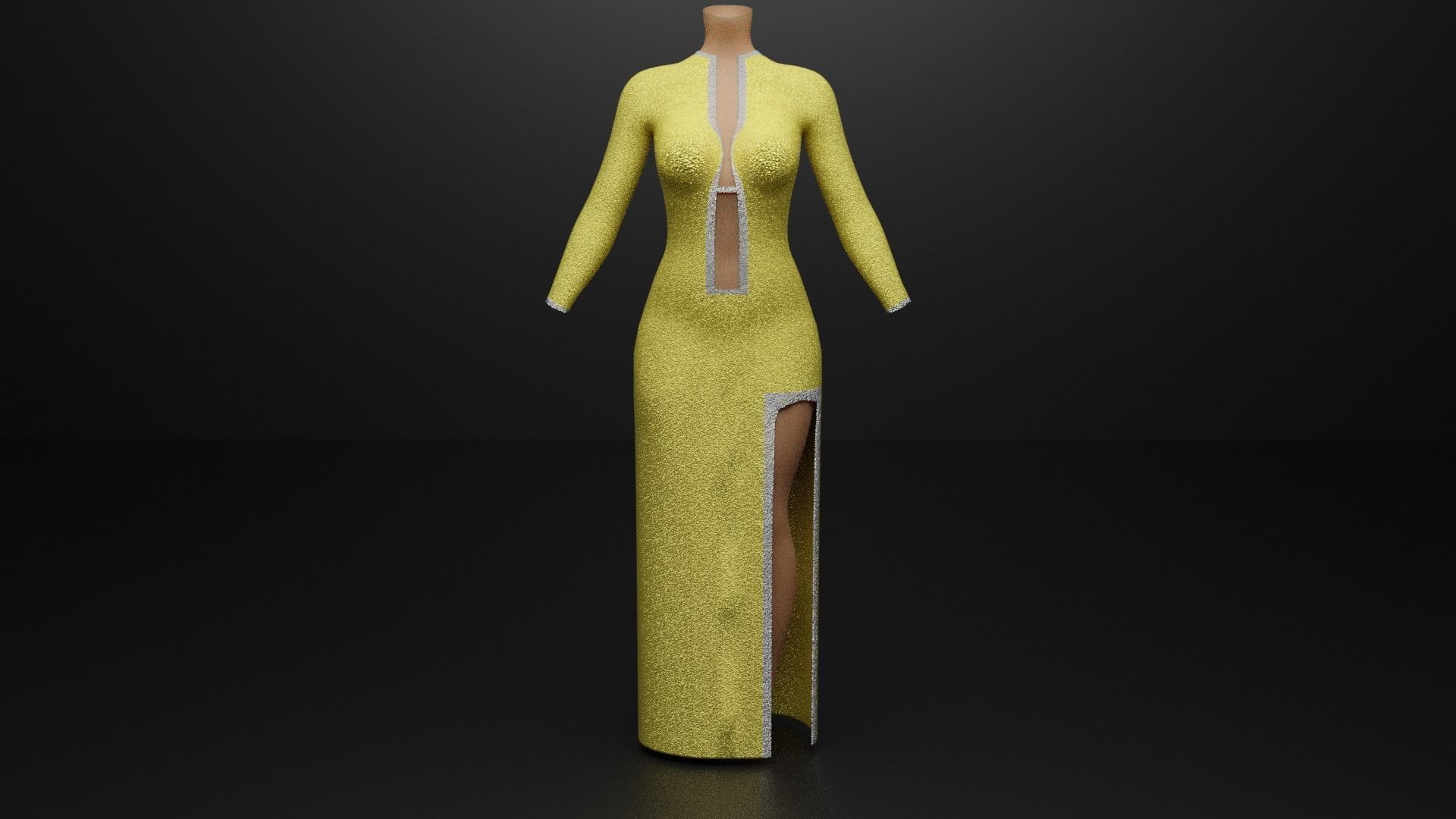 Mermaid Dress 3D model_6