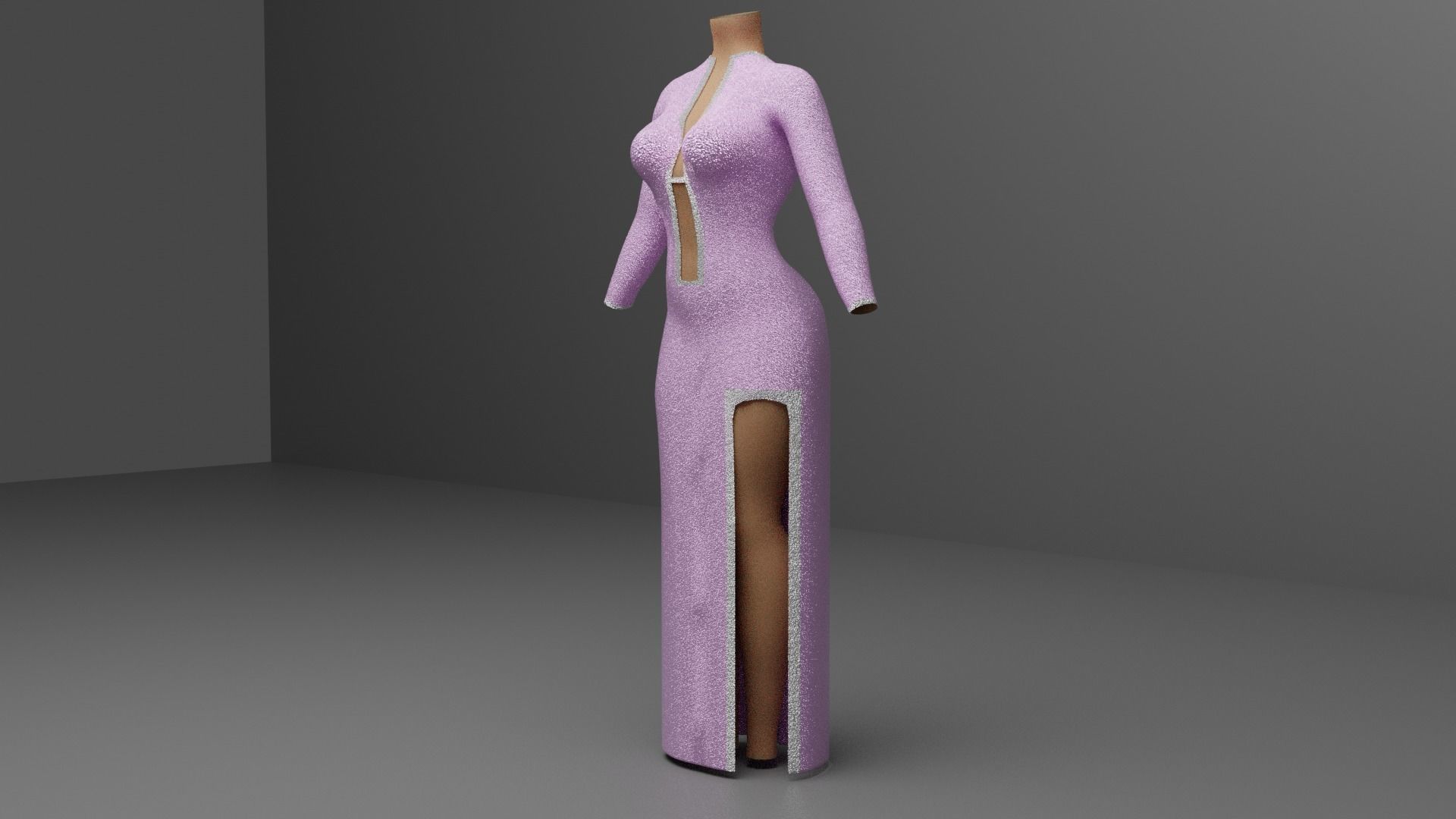 Mermaid Dress 3D model_10