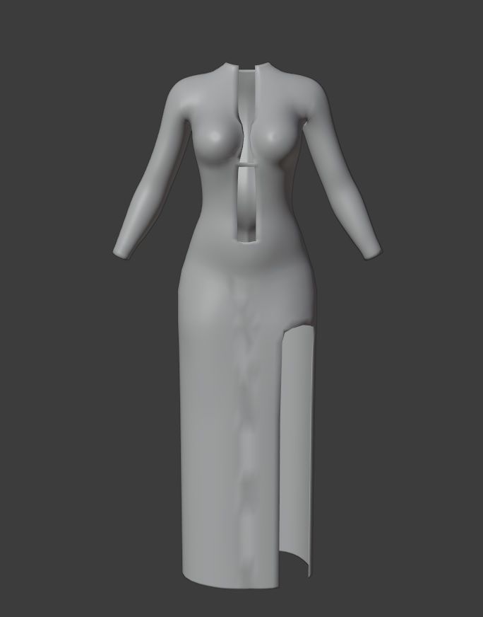 Mermaid Dress 3D model_13