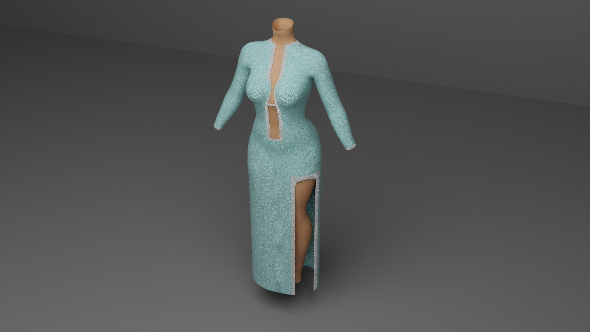 Mermaid Dress 3D model_8