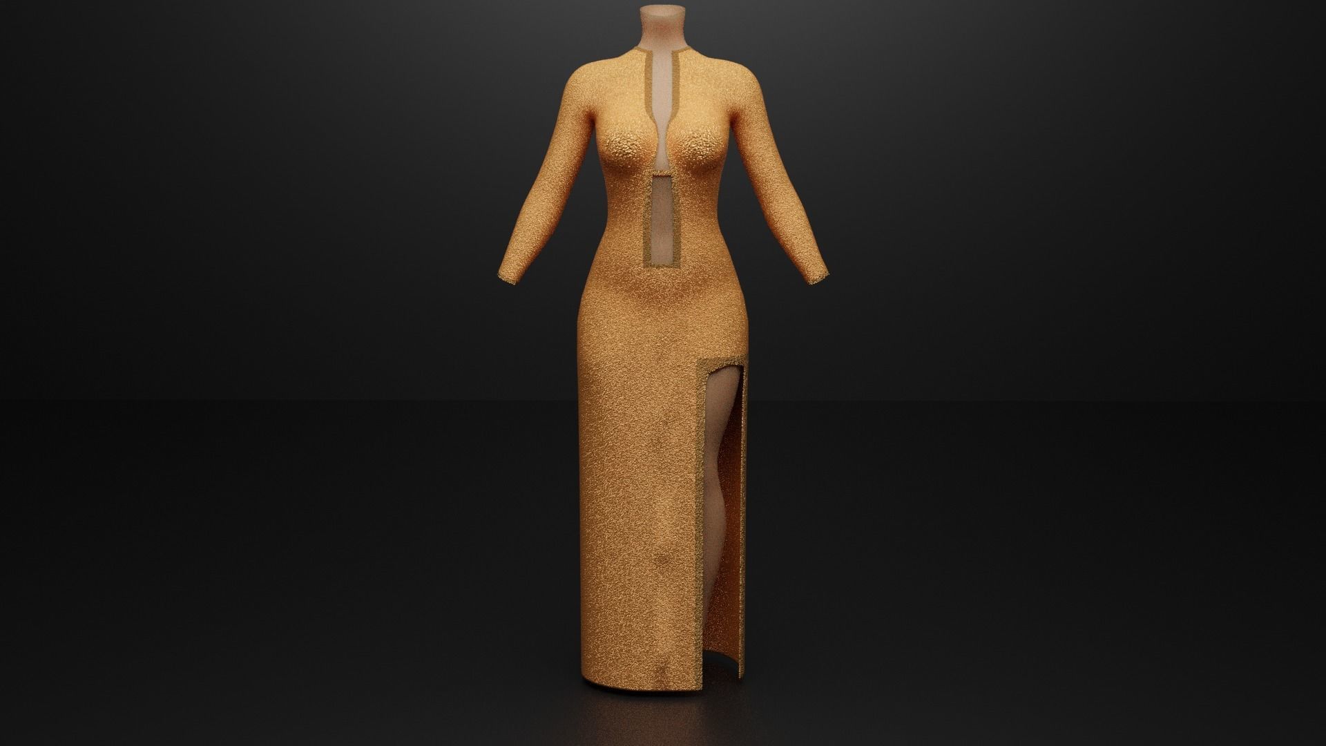 Mermaid Dress 3D model_5