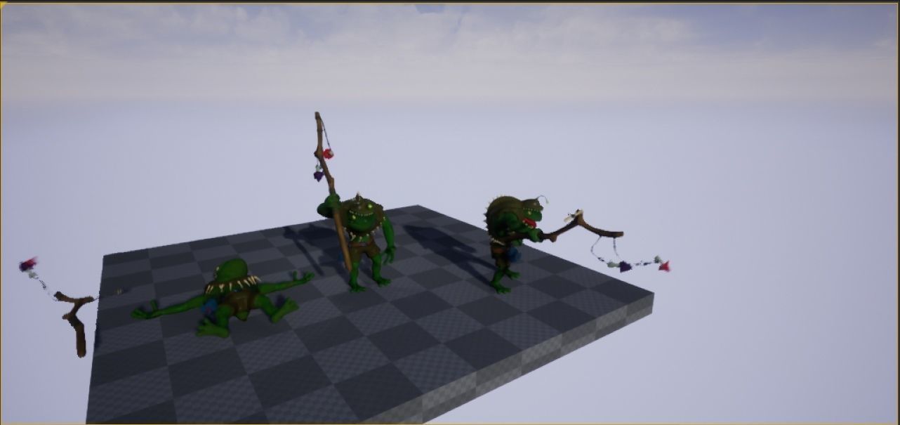 Frog-Shaman frog with bow and arrow Low-poly 3D model_11