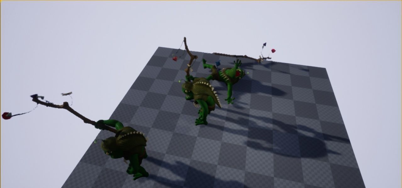 Frog-Shaman frog with bow and arrow Low-poly 3D model_10