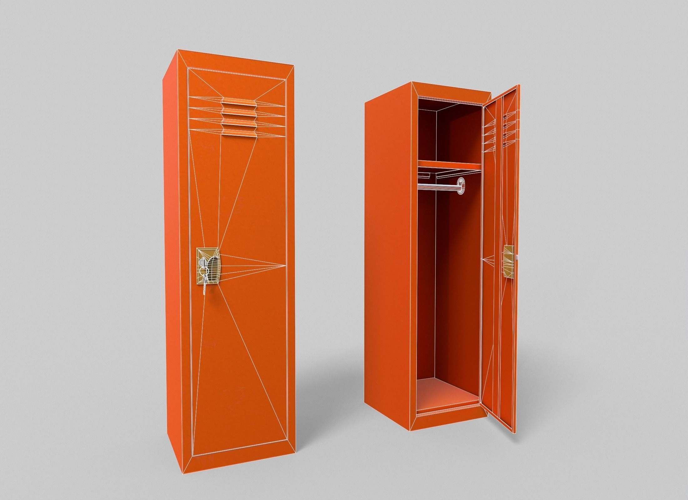 Kid Locker Low-poly 3D model_5