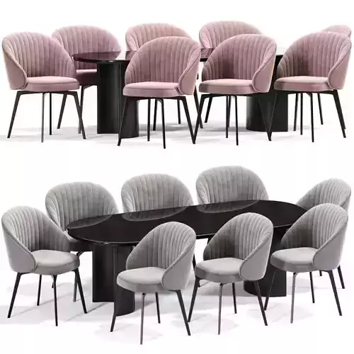 Amara Beige Chenille Dining Table Chair