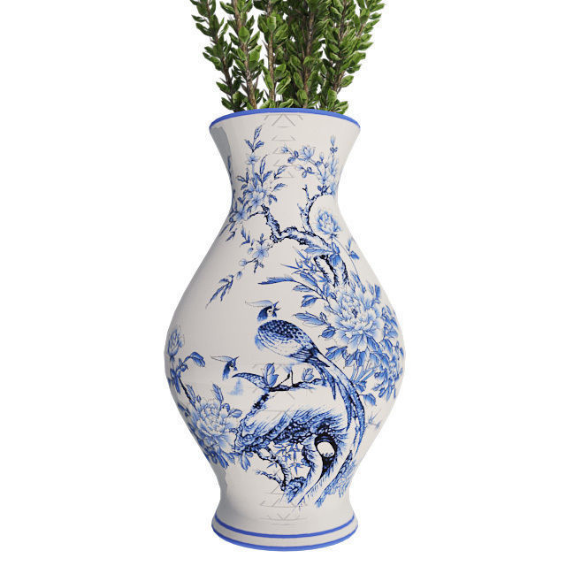 Ocotillo Spring in Vase Low-poly 3D model_4