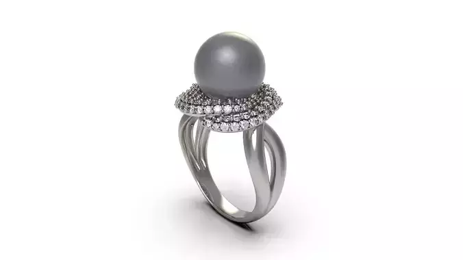Pearl Woman Solitaire Ring 83