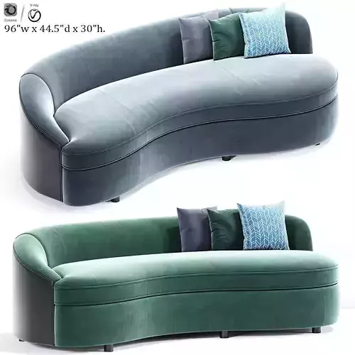 Boomerang Curved Sofa With Pillow