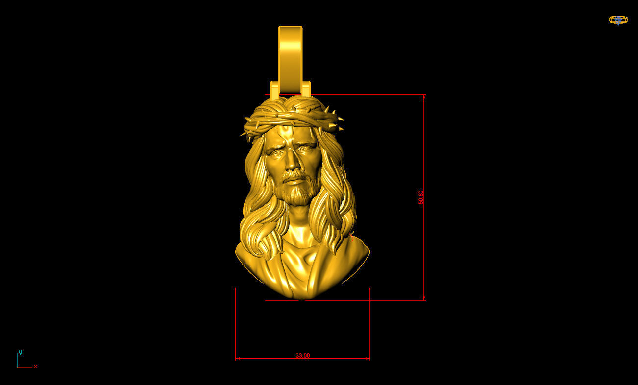 JESUS PENDANT  3D print model_3