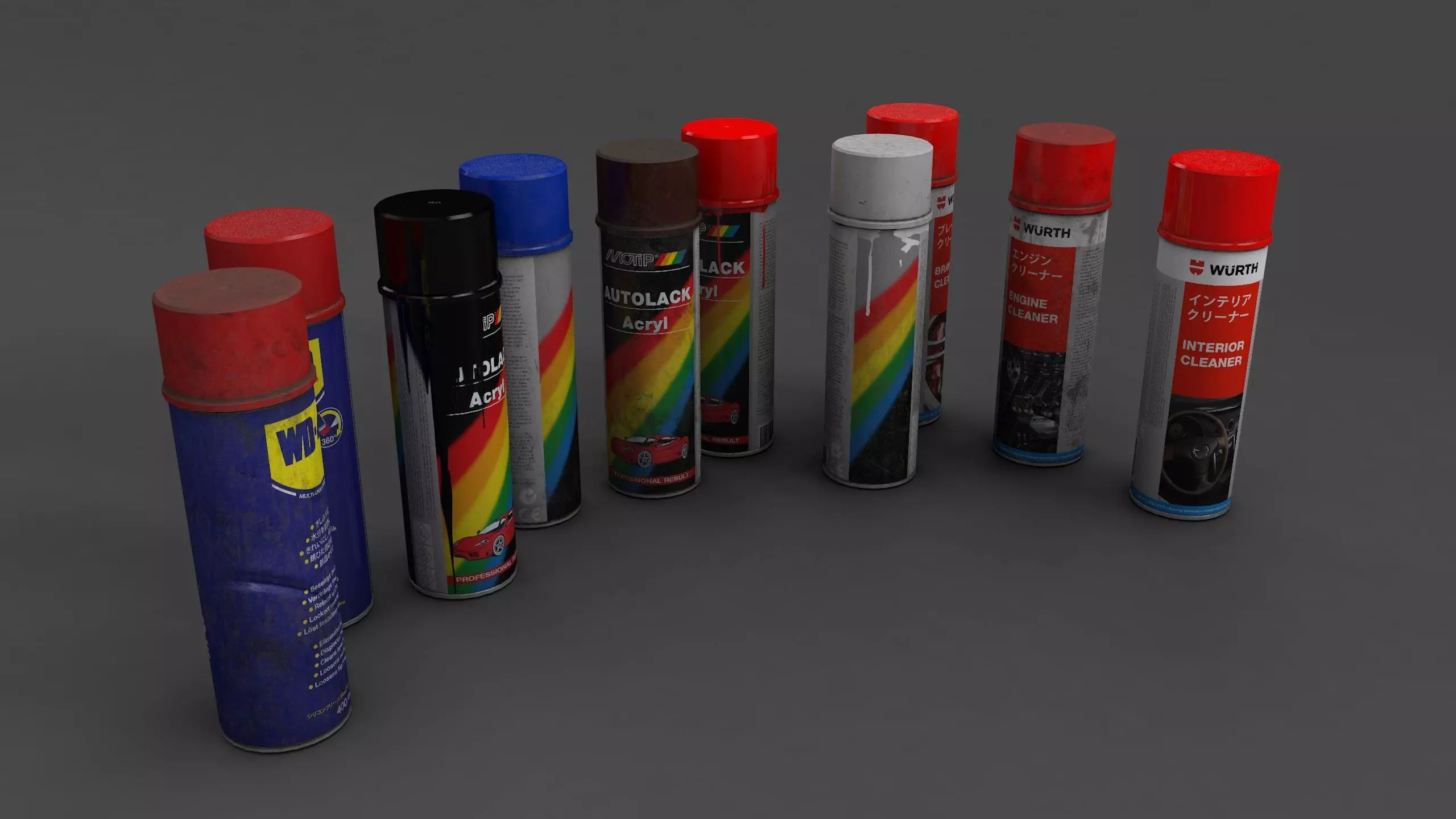 spray cans Low-poly 3D model_0