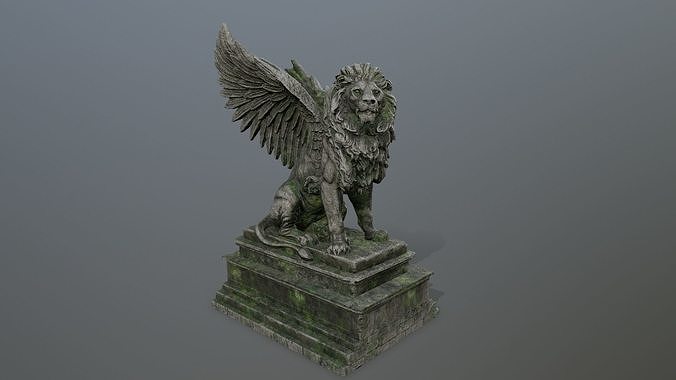 lion statue Low-poly 3D model