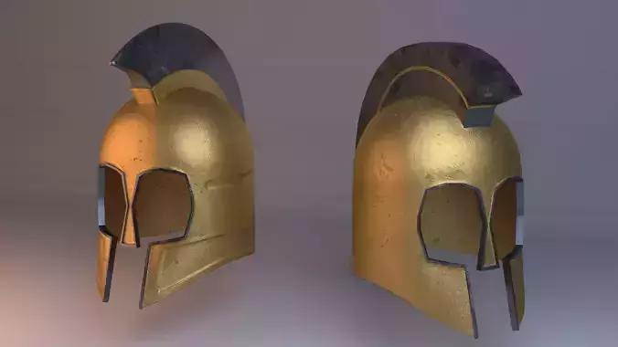 Spartan helmet low poly