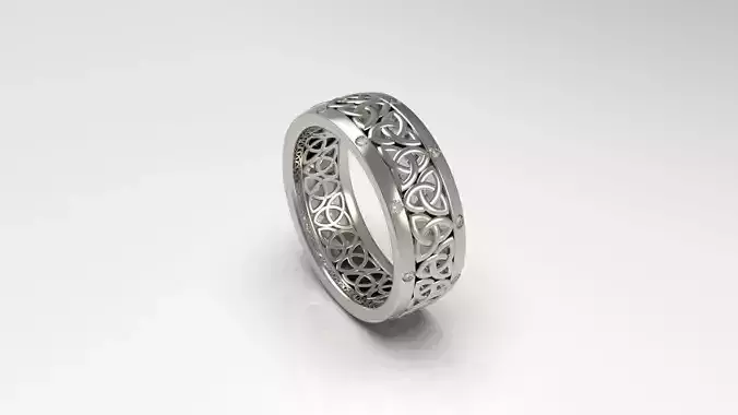 Woman Celtic Knot Band Ring 98 3D print model