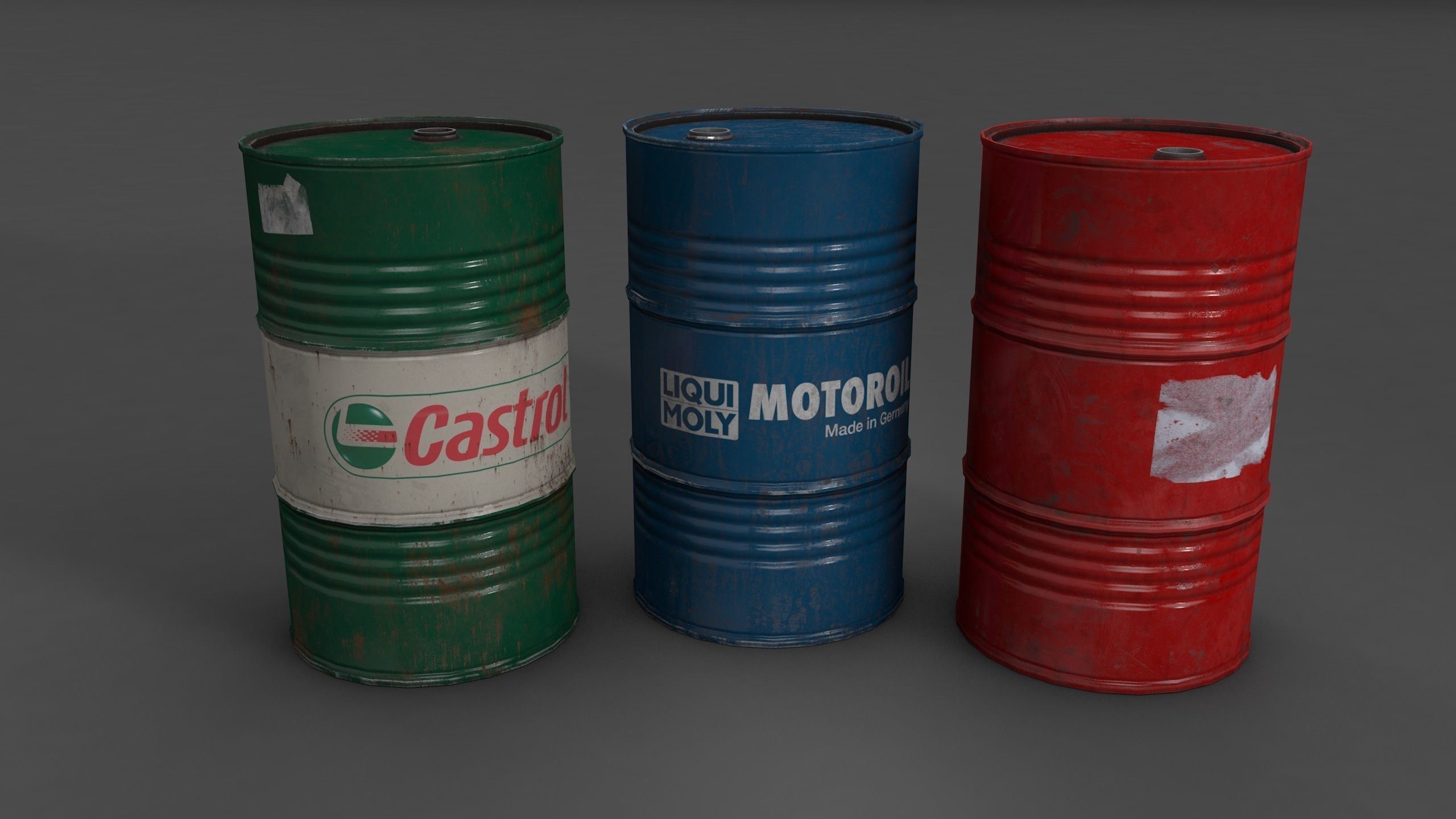 Barrels oil cans Low-poly 3D model_1