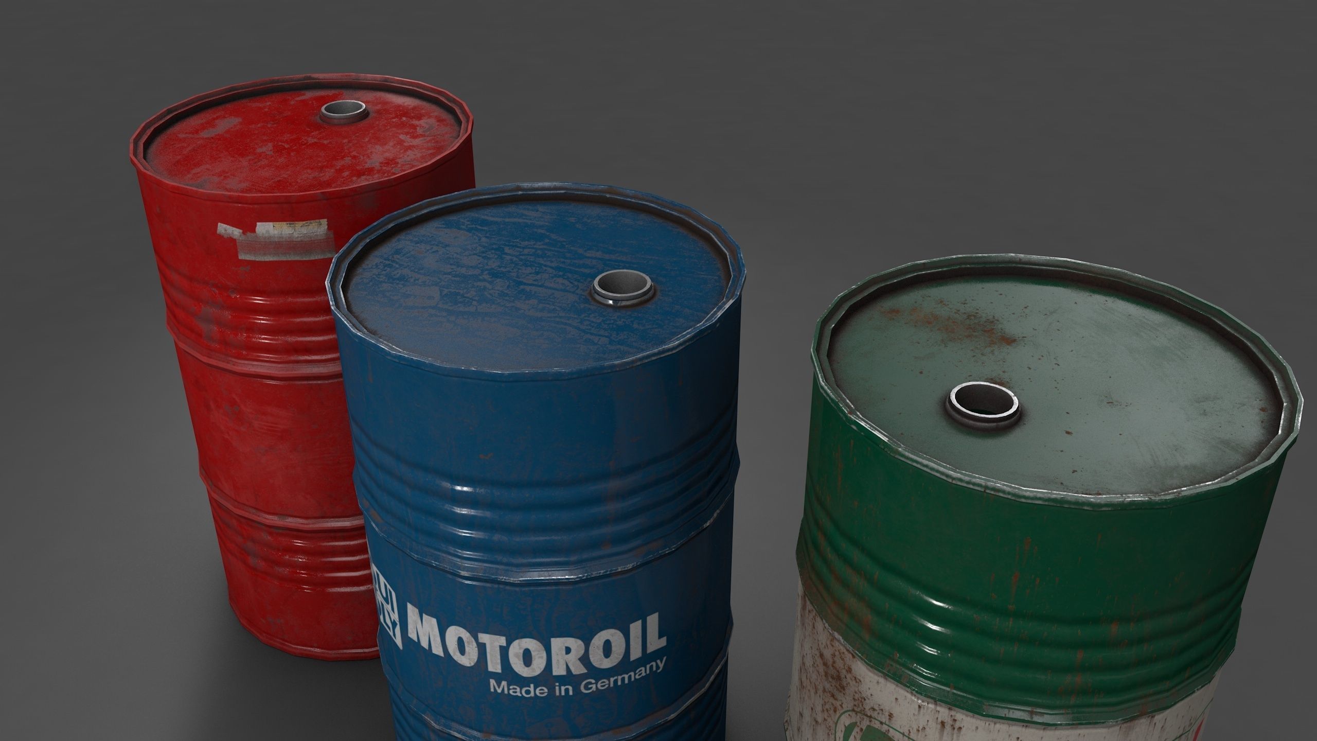 Barrels oil cans Low-poly 3D model_4