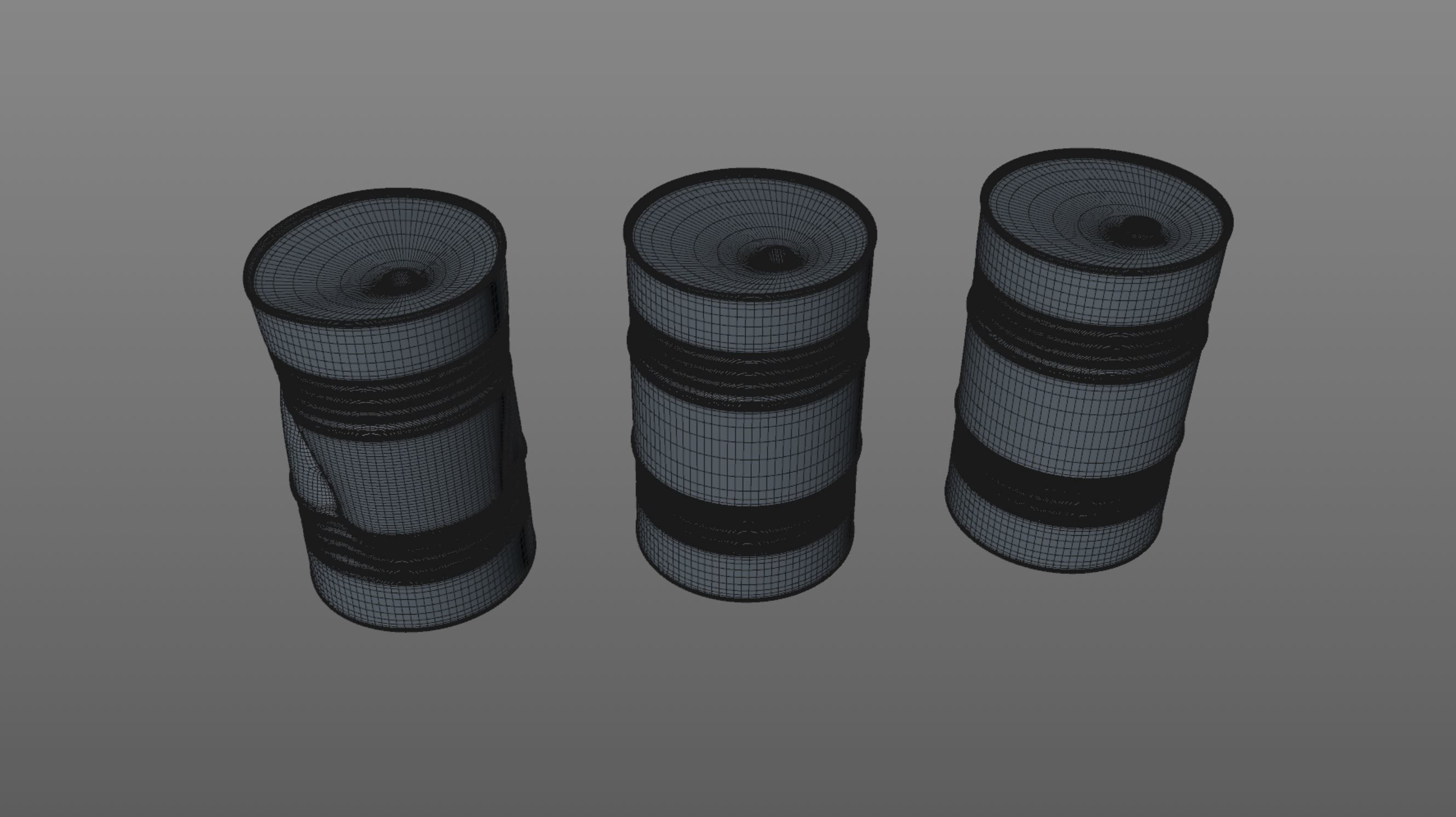 Barrels oil cans Low-poly 3D model_12